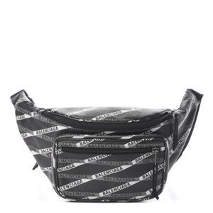 Balenciaga coated canvas losange monogram explorer belt bag in black/gray